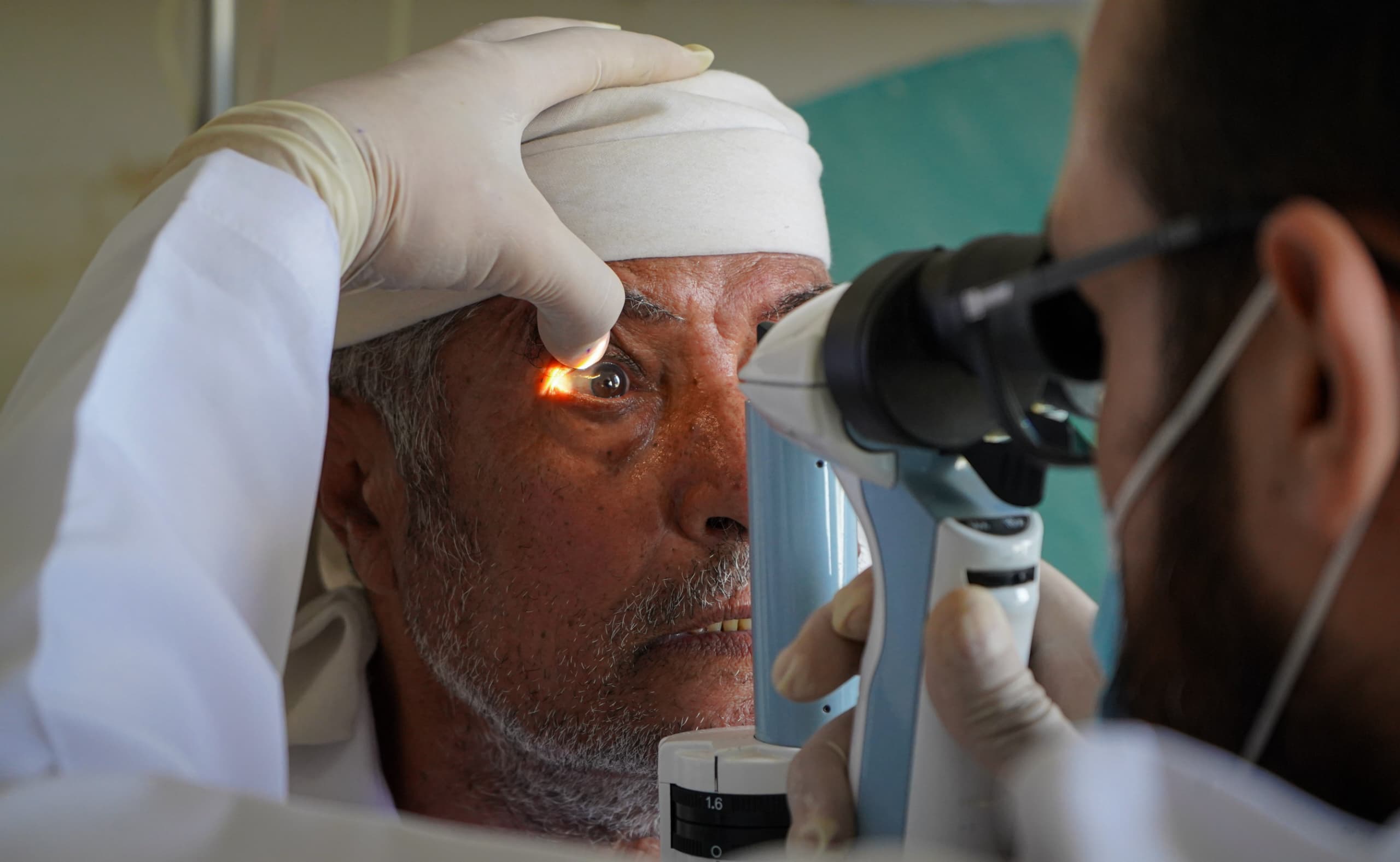 A surgical camp to remove cataracts and install lenses